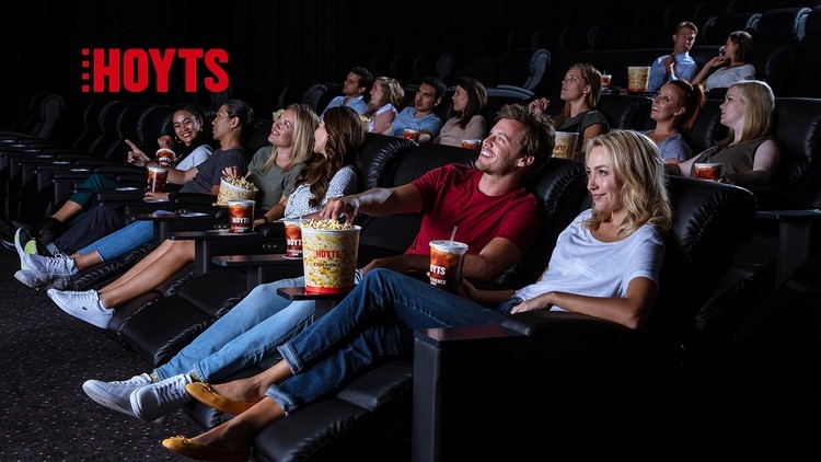Group of people watching a movie