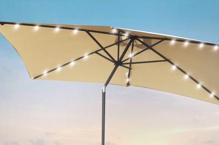 BLACK FRIDAY SALE ! Arcadia Furniture 3M Garden Umbrella with In-Built Solar LED Lights - Three Colours Available