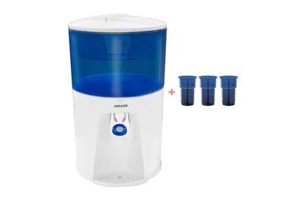 Heller 8.5L Bench Top Water Cooler w/ Three Filter Replacements
