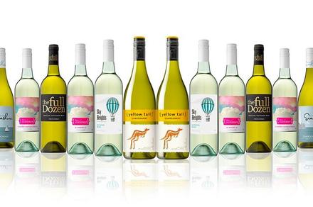 Dozen Mixed White Wines ft. Yellow Tail Chardonnay