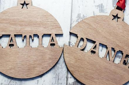Personalised 2020-Themed Wooden Christmas Ornaments 