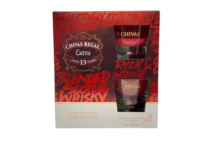 Chivas Regal Extra 13 Year Old Sherry Cask Whisky 700ml + Two Glasses
