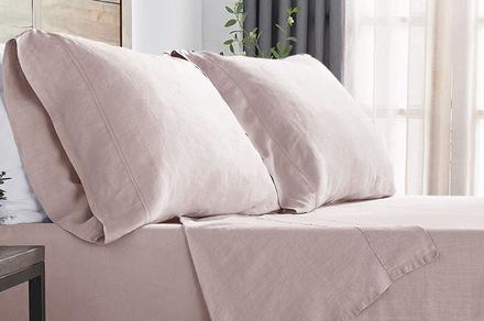 Ramesses Elite Air Cloud French Linen Sheet Set for Double Bed - Five Colours Available