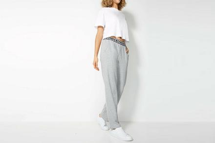 Two Pack Bonds Women's Essential Terry Straight Black and Grey Track Pant