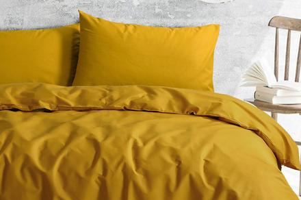 Amsons Plain Dyed Mustard Quilt Cover Set