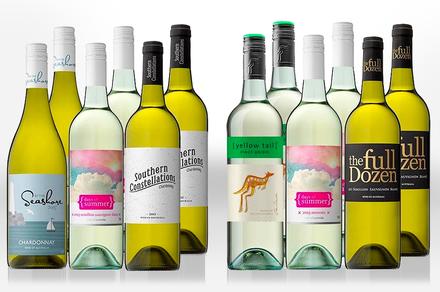 Australian Mixed White Dozen ft. Yellow Tail Pinot Grigio
