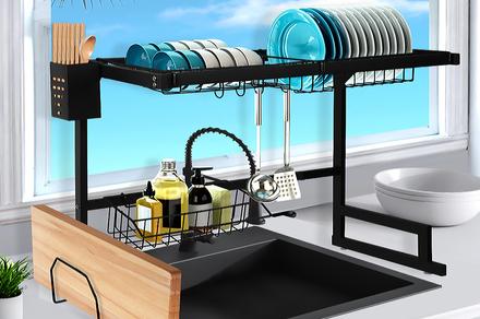 Stainless Steel Dish Drying Rack Over Sink