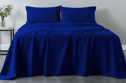 Royal Comfort Vintage Washed 100% Cotton Sheet Set for Queen Bed - Available in Five Colours