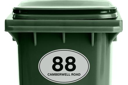 Six-Pack of Personalised Wheelie Bin Stickers