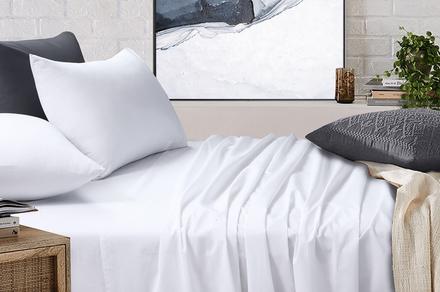Amsons White Bedsheet Set