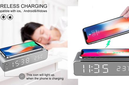 Wireless LED Charger Digital Clock
