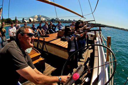 Sydney: Exhilarating Tall Ship Cruise with Laser Clay Shooting, Mast Climb & Lunch