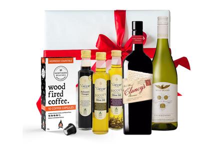 Premium Gourmet Hamper with Wines and Coffee Capsules or Beans 
