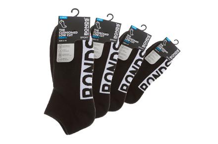 12 pairs of Bonds Men's Low Cut Ankle Socks | White/Black