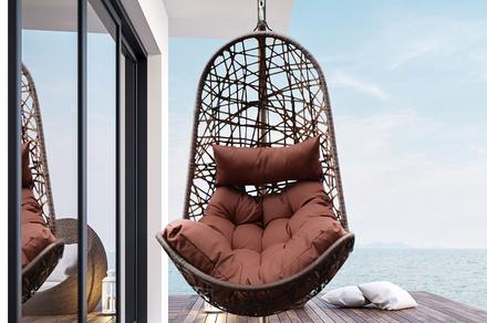 BLACK FRIDAY SALE ! Arcadia Furniture Egg Chair | Brown and Coffee