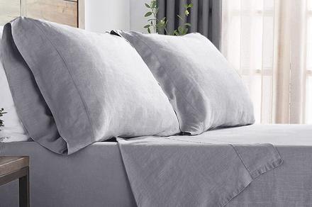 Ramesses Elite Air Cloud French Linen Sheet Set for King Bed - Five Colours Available