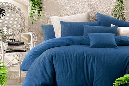 Amsons 100% Cotton Nautical Twilight Quilt Cover Set + Extra Pillowcases