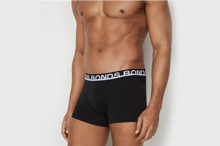 Six pack of Bonds Men's Everyday Trunks Underwear in Black