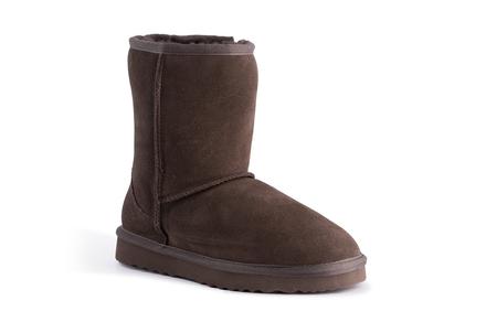Aus Wooli Mid Calf Sheepskin Boot | Chocolate