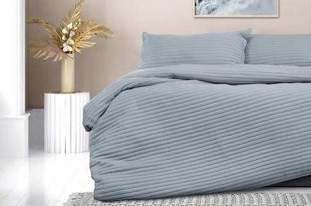 Ardor Boudoir London Denim Microfibre Quilt Cover Set in King Size