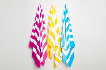 Sunny Days Cotton Velour Stripe Beach Towel - Three Colours Available