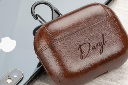 Personalised Hard Faux Leather Cases for Your AirPods Pro