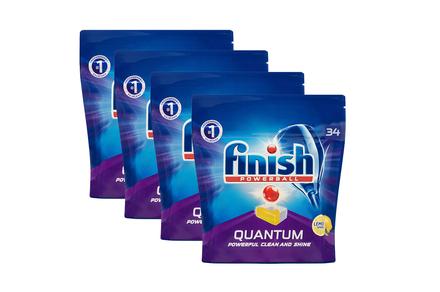 Finish Powerball Quantum Lemon Sparkle Dishwasher Tablets | 136PK or 272PK