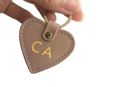 Genuine Leather Monogrammed Keyring