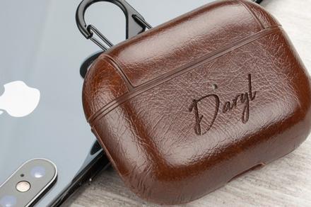 Personalised Hard Faux Leather Cases for Your AirPods Pro