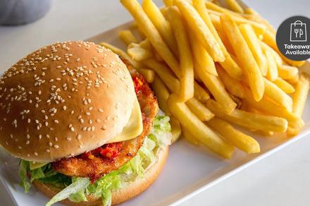 Takeaway Chicken Roll or Burger with Chips and Drink in Dulwich Hill