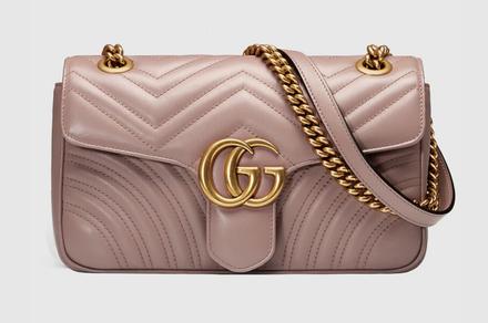 Gucci GG Marmont Matelassé Small Leather Shoulder Bag | Powder Pink