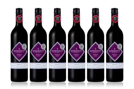 Six Bottles of Rosemount Estate Diamond Label Merlot