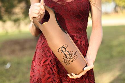 Carry Wine in Style! Personalised Vegan Leather Bottle Tote
