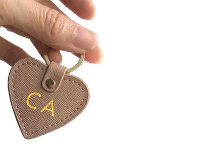 Genuine Leather Monogrammed Keyring