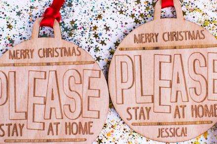 Personalised 2020-Themed Wooden Christmas Ornaments