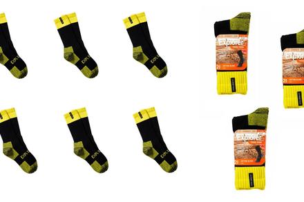 Six pairs of Explorer Original Men's Cotton Crew Winter Camping Tough Socks