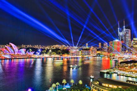 Sydney: See the Spectacular City Light up on a Vivid Sydney Harbour Cruise with Drink on Arrival