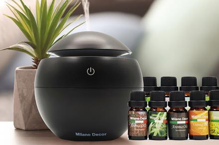 Milano USB Diffuser with 10 Aroma Oils