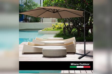 Milano Outdoor Three Metre Cantilever Umbrella - Four Colours Available