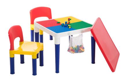 Kids 2-in-1 Building Blocks Table Set