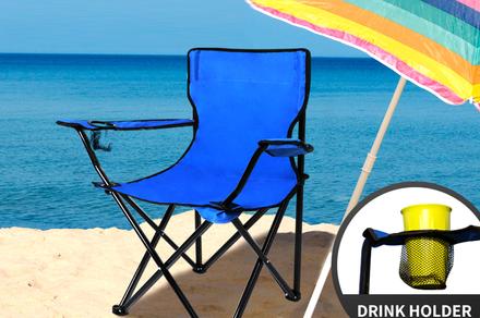 Levede Blue Portable Folding Chair w/ Arm Rest