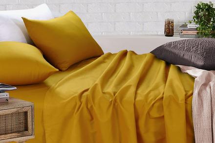 Amsons Mustard Bedsheet Set