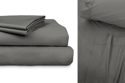 Ardor 300TC Charcoal Cotton Sheet Set for Queen Bed