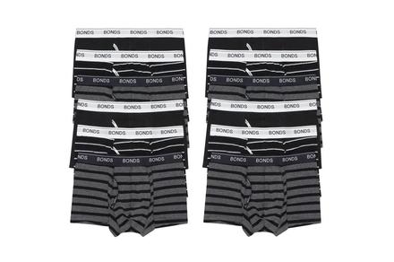 12 Pack of Bonds Men's Guyfront Trunks in Black/Grey Stripe!