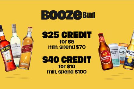 Credit for Drinks to Spend Online at BoozeBud