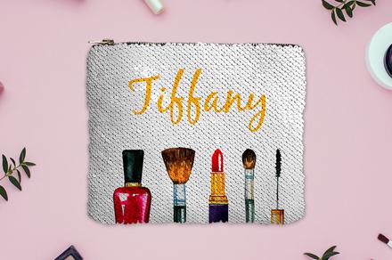 Personalise Your Own Flip Sequin Makeup Bag