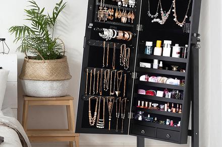 Levede LED Mirror Jewellery Cabinet | Black