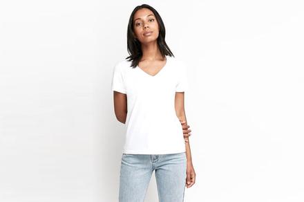 Two Pack Bonds Women's Originals White Light Weight V Tee
