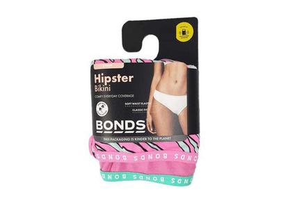 Six Pairs Bonds Women's Pink Hipster Bikini Briefs - Two Sizes Available