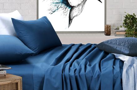 Amsons Midnight Blue Bedsheet Set